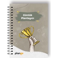 Plango Gri Kupa Günlük Planlayıcı Defter - Daily Planner - Ders Çalışma Planlayıcı Defteri - Planlama Defteri