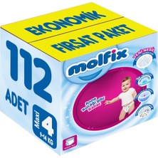 Molfix Külot Bebek Bezi Beden:4 (9-14KG) Maxi 112 Adet Ekonomik Fırsat Pk