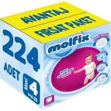 Molfix Külot Bebek Bezi Beden:4 (9-14KG) Maxi 224 Adet Avantaj Fırsat Pk