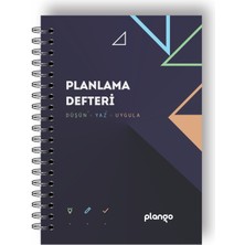 Plango Siyah Lacivert Günlük Planlayıcı Defter - Daily Planner - Ders Çalışma Planlayıcı Defteri - Planlama Defteri