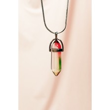 Royaleks Anyolit 2 Doğal Taşı Zincirli El Yapımı Tasarımlı Kolye Uç: 3,5 cm Zincir: 20 cm Kutulu