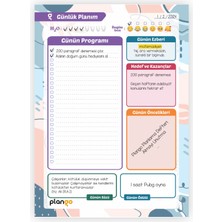 Plango Beyaz Kareler Günlük Planlayıcı Defter - Daily Planner - Ders Çalışma Planlayıcı Defteri - Planlama Defteri