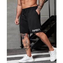 Amor Man Büyük Beden Özel Tasarım Nasa Dijital Baskılı Ultra Rahat Erkek Bermuda Şort