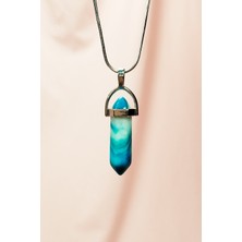 Royaleks Anyolit 1 Doğal Taşı Zincirli El Yapımı Tasarımlı Kolye Uç: 3,5 cm Zincir: 20 cm Kutulu