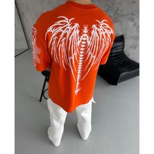 Amor Man Büyük Beden Özel Tasarım Omurga Sırt Baskılı %100 Pamuk Yeni Trend Battal Erkek T-Shırt