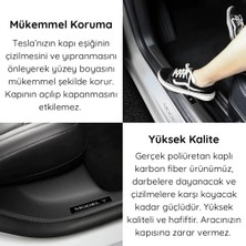 Tesla Model Y Ön Kapı Karbon Eşiklik ve Arka Yan Tekmelik Seti