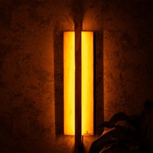 Alberas 70 cm Harmony Night LED Dikey Aplik Amber Ev Işıklandırma Dekorasyon Avize Cafe Otel Salon Duvar