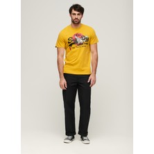 Superdry Bisiklet Yaka Baskılı Sarı Erkek T-Shirt M1011897A7SD_TOKYO Vl Graphıc T Shı