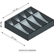 Çetka Komple Metal Kırılmaz Çekmece Ici Para Düzenleyici 4 Banknot 4 Bozuk Kırılmaz Para Bölmeli 31 x 27.5 x 6 cm