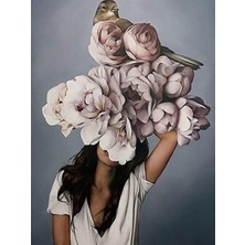 Womb Hobby Çiçeklenmek ve Serçe Sayılarla Boyama Seti( Tuval Şasesine Gerili)