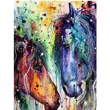 Womb Hobby Atların Buluşması Sayılarla Boyama Seti 50X65 cm (Tuvale Gerili)