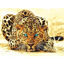 Womb Hobby Leopar Sayılarla Boyama Seti 50X65 cm (Tuvale Gerili)