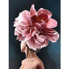 Womb Hobby Çiçeklenmek Topuz Sayılarla Boyama Seti 60X75 cm ( Tuval Şasesine Gerili)