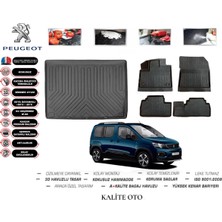 Kalite Oto Peugeot Rifter 2021 Model 3D Bagaj Havuzu+4d Havuzlu Paspas Setii