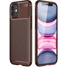 Cupcase iPhone 12 Mini Uyumlu Zore Negro Silikon Kapak-Kahverengi