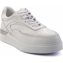 Bambi Beyaz Hakiki Deri Erkek Sneaker E01310112903