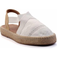 Bambi Beyaz Triko   Kadın Espadril K01937050082