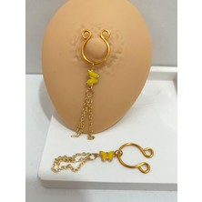 Ares Collection Delik Gerektirmeyen Kelebekli  Sıkıştırma Fake Meme Ucu Nipple Piercing