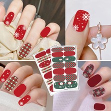 Pakuhit 14 Ipuçları 3D Noel Tırnak Etiket Tam Sarar Tırnak Kaydırıcı Soyulabilir Nail Art Süslemeleri Manikür Için Kendin Yap Çıkartmalar Çivi Için (Yurt Dışından)