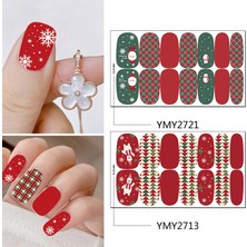 Pakuhit 14 Ipuçları 3D Noel Tırnak Etiket Tam Sarar Tırnak Kaydırıcı Soyulabilir Nail Art Süslemeleri Manikür Için Kendin Yap Çıkartmalar Çivi Için (Yurt Dışından)