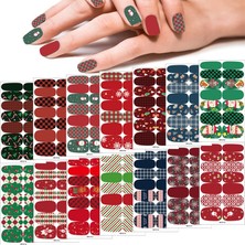 Pakuhit 14 Ipuçları 3D Noel Tırnak Etiket Tam Sarar Tırnak Kaydırıcı Soyulabilir Nail Art Süslemeleri Manikür Için Kendin Yap Çıkartmalar Çivi Için (Yurt Dışından)