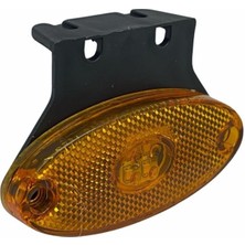 Tas 12V-24V Side Marker Braketli Oval (4 Ledli) (Turuncu) (100*45 Mm)