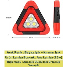 Carlburn Premium Su Geçirmez Sızdırmaz 3 Ledli Solar Üçgen Reflektör Güneş Enerjili Refluj Araba Oto Lambası