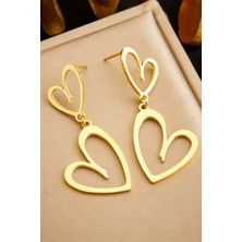 By Zeyna Aksesuar Kadın Özel Tasarım Kalp Figürlü Küpe 002