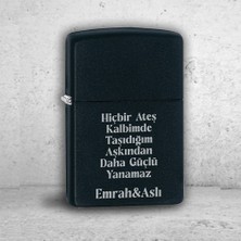 İşte Bu Kişiye Özel Isimli ve Sözlü Benzinli Zippo Çakmak  Siyah