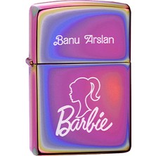 İşte Bu Kişiye Özel Isimli Benzinli Zippo Çakmak Pembe Barbie Tasarım