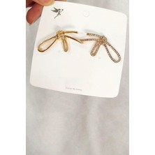 By Zeyna Aksesuar Kadın Özel Tasarım Fiyonk Figürlü 4 cm Küpe 002