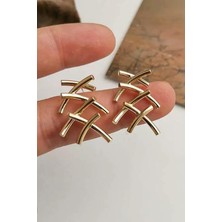 By Zeyna Aksesuar Kadın Özel Tasarım 4 cm Küpe 002