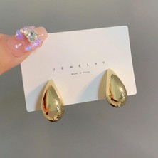 By Zeyna Aksesuar Kadın Tasarım Mini Damla Model 1.2 cm Altın Renk Küpe