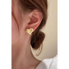 By Zeyna Aksesuar Kadın Özel Tasarım Mini Kalp Model 1.9 cm Küpe