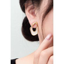 By Zeyna Aksesuar Kadın Özel Tasarım Mineli 3 cm Küpe 0001