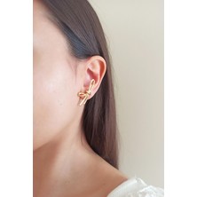 By Zeyna Aksesuar Kadın Özel Tasarım Kurdele Model Küpe 002