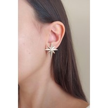 By Zeyna Aksesuar Kadın Özel Tasarım Kuzey Yıldızı Model Küpe ZYNA002