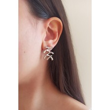 By Zeyna Aksesuar Kadın Özel Tasarım 4 cm Küpe 0025