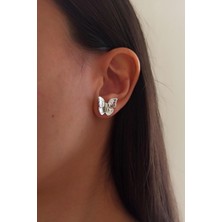 By Zeyna Aksesuar Kadın Özel Tasarım 2 cm Kelebek Model Küpe ZYNA004