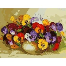 Womb Hobby Menekşeler Sayılarla Boyama Seti  80X100 cm (Tuvale Gerili)