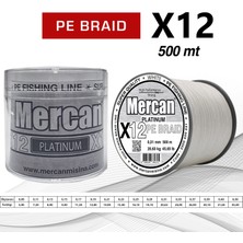 Mercan Pe Örgü Platinum X12 Beyaz Ip 500M Makara Misina