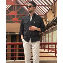 İnpool Erkek, Regular-Fit, Dokulu Kumaş, Cep Kapaklı Gömlek 24INPG08