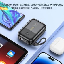 Polham Hc 22.5W 10000MAH Type C Kablolu Powerbank, Yüksek Voltaj ve Isı Korumalı Taşınabilir Powerbank