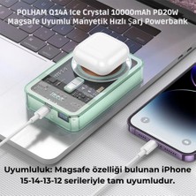 Polham Baseus 20W 10000MAH Magsafeli Kablosuz Powerbank, Iphone 12,13,14,15 Serisi ile Uyumlu Powerbank