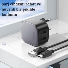 Coofbe Şarj Akım Korumalı Çift USB Type-C Kablolu Şarj Başlığı Samsung Huawei Xiaomi Lenovo Şarj Seti