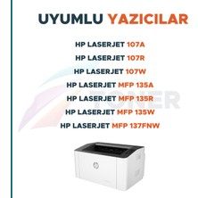 Toner Print Hp Muadil 106A W1106A Xxl Çipli 4K Kapasite/ 107A / 107W / Mfp 135W / Mfp 137FNW Toner