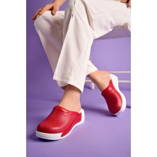 Drmoon Desenli Ortopedik Taban Hakiki Deri Sabo Terlik