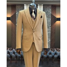 Terzi Adem Altun İtalyan stil ceket yelek pantolon takım elbise vizon T12006