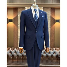 Terzi Adem Altun İtalyan stil ceket yelek pantolon takım elbise lacivert T12021