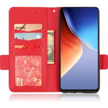 Hello-U Tecno Camon 19 4g Darbeye Dayanıklı Pu Deri Telefon Cüzdan Standı Kılıf (Yurt Dışından)